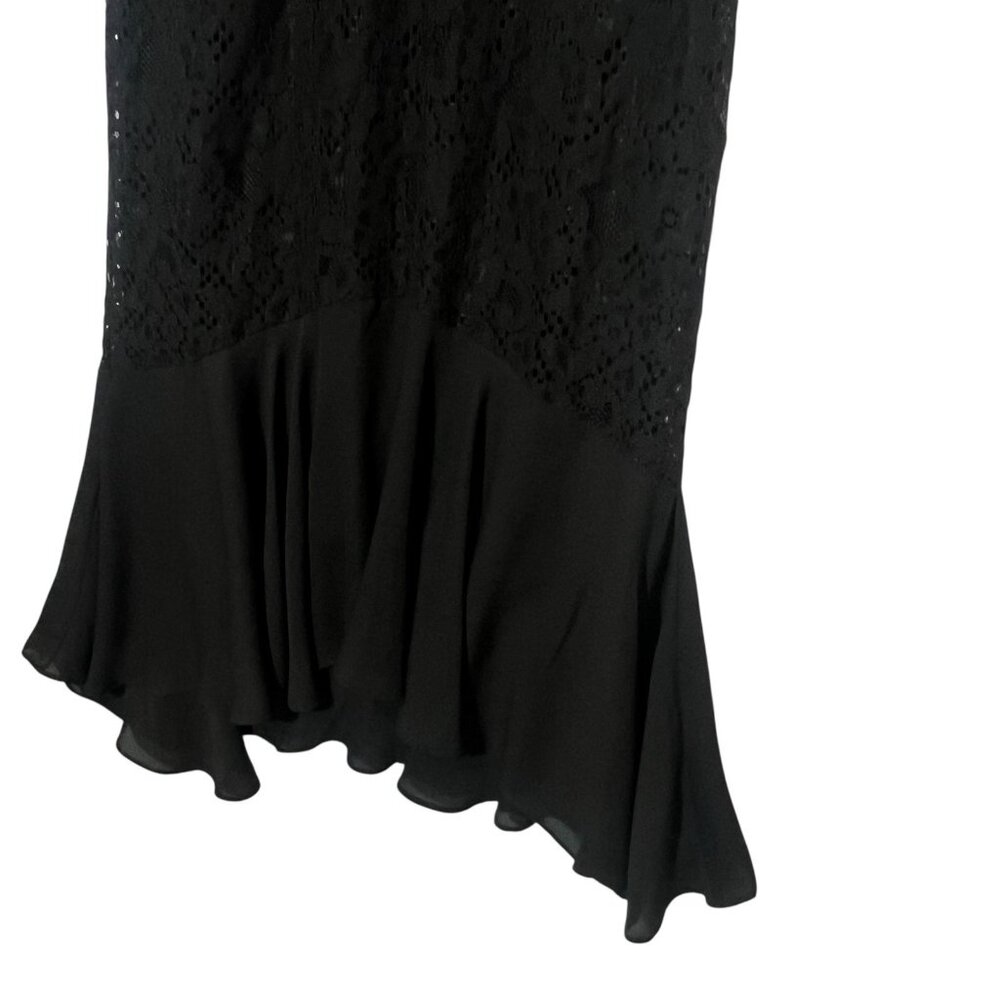 Lulu’s Women’s Dress Black Floral Lace Off Shoulder Ruffle Medium Size Zipper - Picture 11 of 13